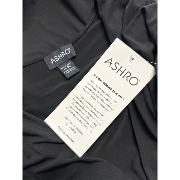 New Ashro Black Faux Wrap Church Dress Grommet Trim‎ Long Sleeve Size XL - Picture 8 of 10